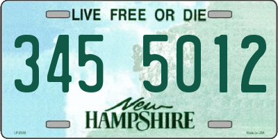 NH license plate 3455012