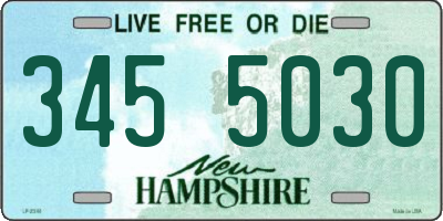 NH license plate 3455030