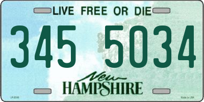 NH license plate 3455034