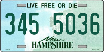 NH license plate 3455036