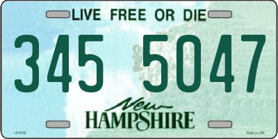 NH license plate 3455047