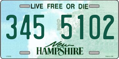 NH license plate 3455102