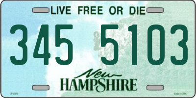 NH license plate 3455103