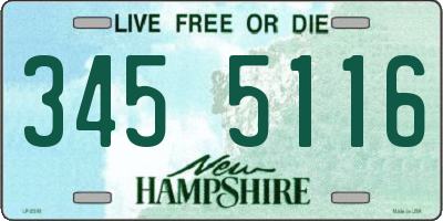 NH license plate 3455116