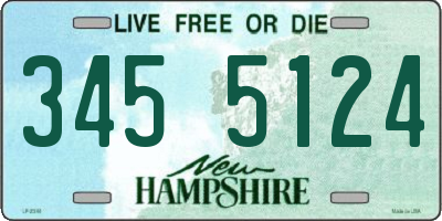 NH license plate 3455124