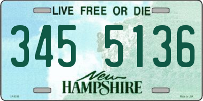 NH license plate 3455136