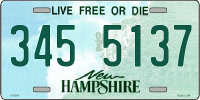 NH license plate 3455137