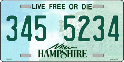 NH license plate 3455234