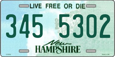 NH license plate 3455302