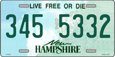 NH license plate 3455332