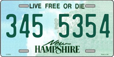 NH license plate 3455354