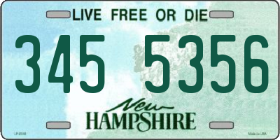 NH license plate 3455356