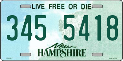 NH license plate 3455418