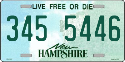 NH license plate 3455446