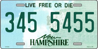 NH license plate 3455455