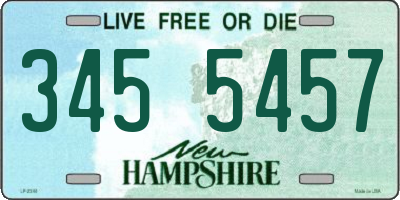 NH license plate 3455457