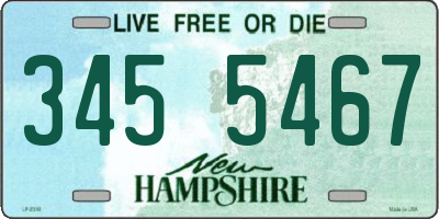 NH license plate 3455467