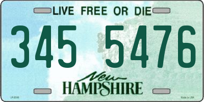 NH license plate 3455476