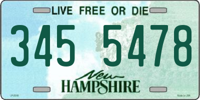 NH license plate 3455478