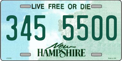 NH license plate 3455500