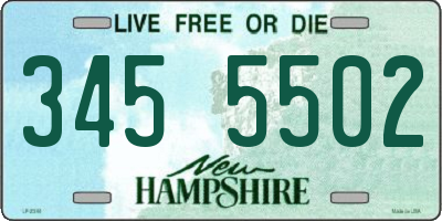 NH license plate 3455502