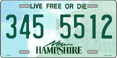 NH license plate 3455512