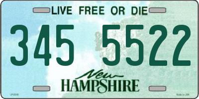 NH license plate 3455522
