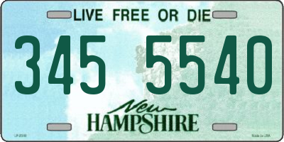 NH license plate 3455540