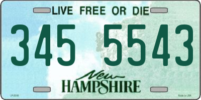 NH license plate 3455543