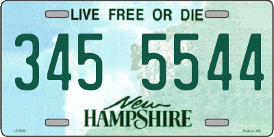 NH license plate 3455544