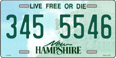 NH license plate 3455546