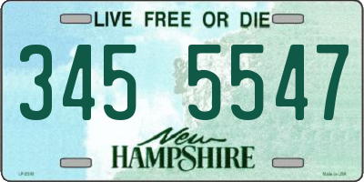 NH license plate 3455547