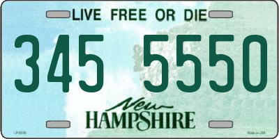 NH license plate 3455550