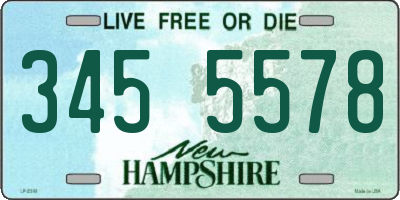NH license plate 3455578