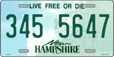 NH license plate 3455647