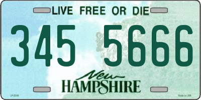 NH license plate 3455666