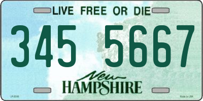 NH license plate 3455667