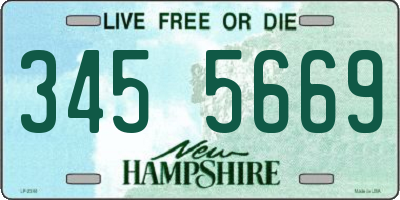 NH license plate 3455669
