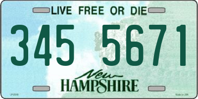 NH license plate 3455671
