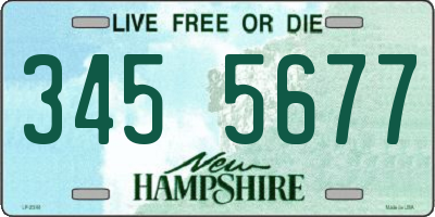 NH license plate 3455677