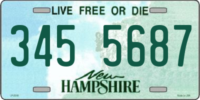 NH license plate 3455687