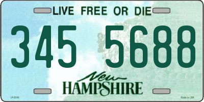 NH license plate 3455688