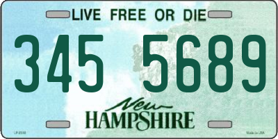 NH license plate 3455689