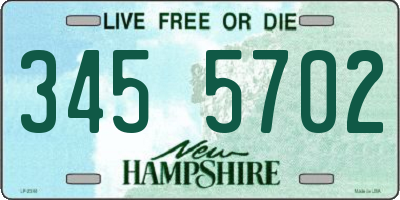 NH license plate 3455702