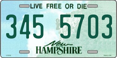 NH license plate 3455703