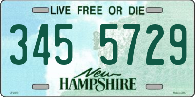 NH license plate 3455729