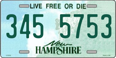 NH license plate 3455753