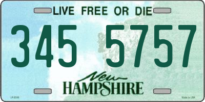NH license plate 3455757