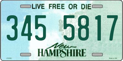NH license plate 3455817