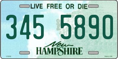NH license plate 3455890